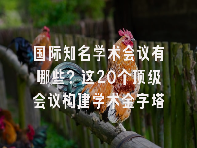 国际知名学术会议有哪些？这20个顶级会议构建学术金字塔