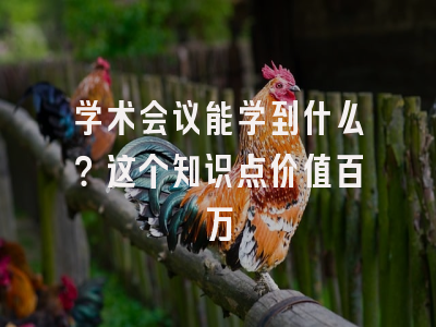 学术会议能学到什么？这个知识点价值百万