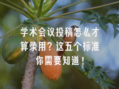 学术会议投稿怎么才算录用？这五个标准你需要知道！