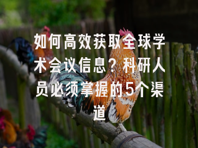 如何高效获取全球学术会议信息？科研人员必须掌握的5个渠道