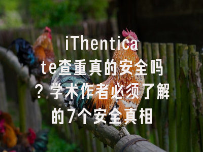 iThenticate查重真的安全吗？学术作者必须了解的7个安全真相
