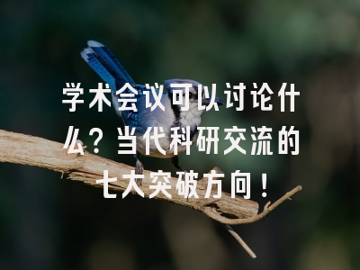 学术会议可以讨论什么？当代科研交流的七大突破方向！