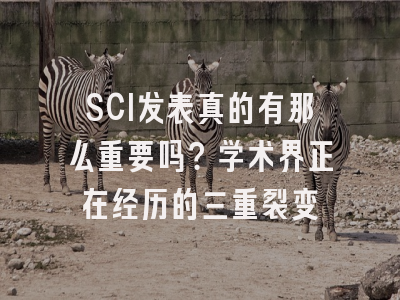 SCI发表真的有那么重要吗？学术界正在经历的三重裂变
