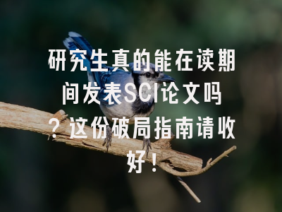 研究生真的能在读期间发表SCI论文吗？这份破局指南请收好！