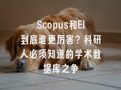Scopus和EI到底谁更厉害？科研人必须知道的学术数据库之争