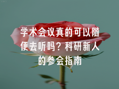学术会议真的可以随便去听吗？科研新人的参会指南