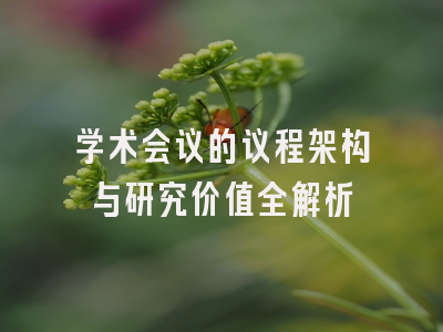 学术会议的议程架构与研究价值全解析