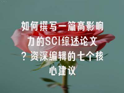 如何撰写一篇高影响力的SCI综述论文？资深编辑的七个核心建议