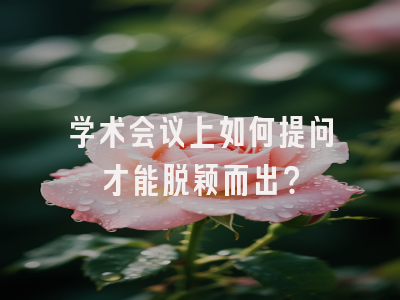 学术会议上如何提问才能脱颖而出？