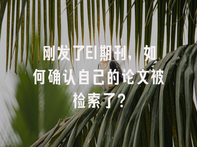 刚发了EI期刊，如何确认自己的论文被检索了？