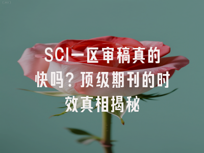 SCI一区审稿真的快吗？顶级期刊的时效真相揭秘