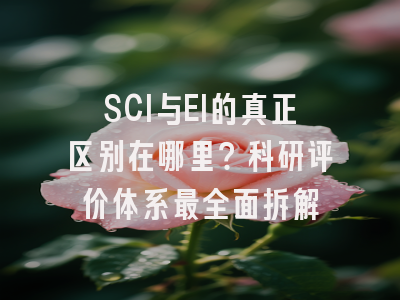 SCI与EI的真正区别在哪里？科研评价体系最全面拆解