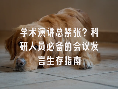 学术演讲总紧张？科研人员必备的会议发言生存指南