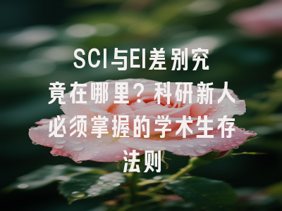 SCI与EI差别究竟在哪里？科研新人必须掌握的学术生存法则