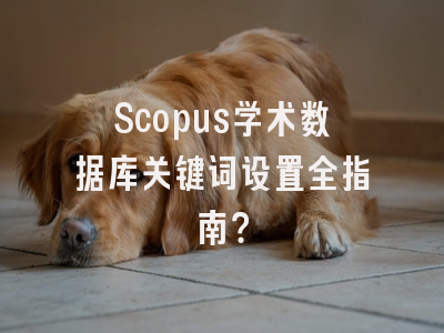 Scopus学术数据库关键词设置全指南？