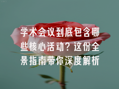 学术会议到底包含哪些核心活动？这份全景指南带你深度解析
