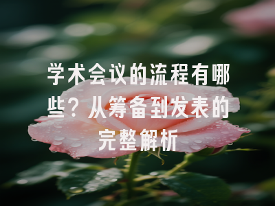 学术会议的流程有哪些？从筹备到发表的完整解析