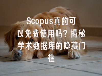 Scopus真的可以免费使用吗？揭秘学术数据库的隐藏门槛