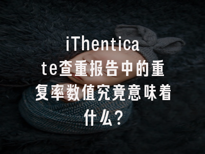 iThenticate查重报告中的重复率数值究竟意味着什么？