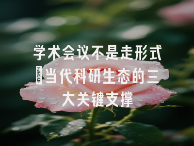 学术会议不是走形式：当代科研生态的三大关键支撑