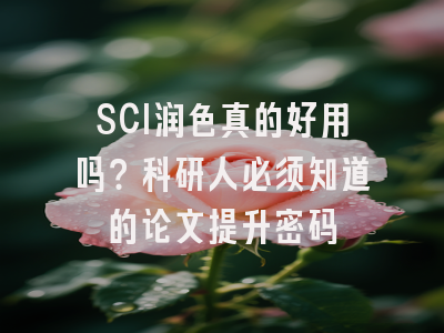 SCI润色真的好用吗？科研人必须知道的论文提升密码