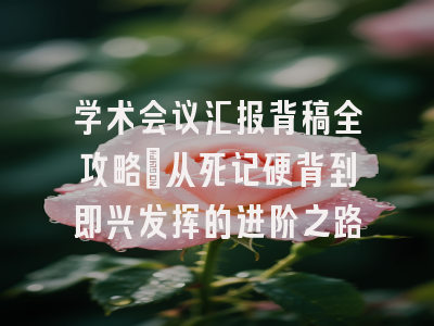 学术会议汇报背稿全攻略：从死记硬背到即兴发挥的进阶之路