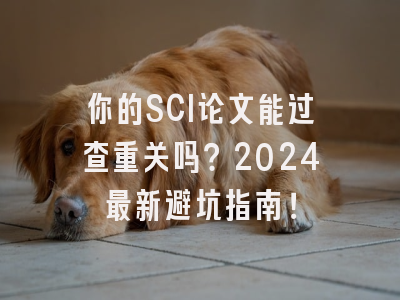 你的SCI论文能过查重关吗？2024最新避坑指南！