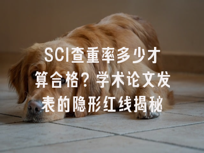 SCI查重率多少才算合格？学术论文发表的隐形红线揭秘