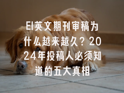 EI英文期刊审稿为什么越来越久？2024年投稿人必须知道的五大真相