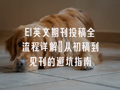 EI英文期刊投稿全流程详解：从初稿到见刊的避坑指南