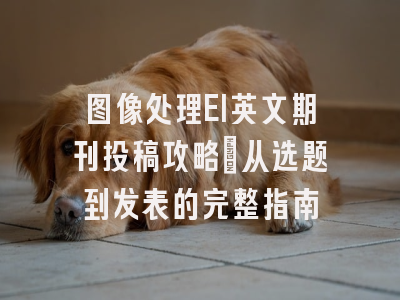 图像处理EI英文期刊投稿攻略：从选题到发表的完整指南