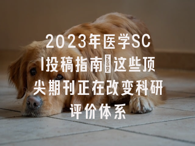 2023年医学SCI投稿指南：这些顶尖期刊正在改变科研评价体系
