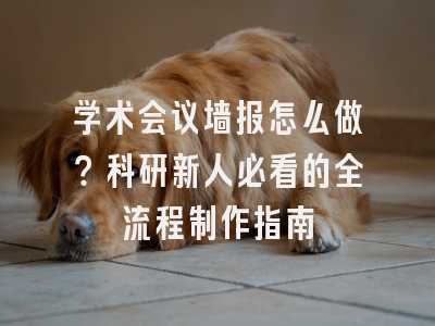 学术会议墙报怎么做？科研新人必看的全流程制作指南