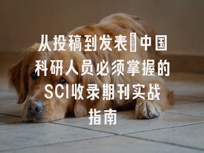 从投稿到发表：中国科研人员必须掌握的SCI收录期刊实战指南