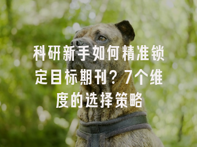 科研新手如何精准锁定目标期刊？7个维度的选择策略