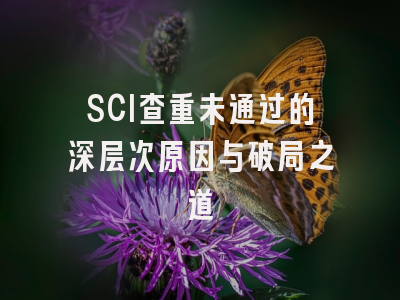 SCI查重未通过的深层次原因与破局之道