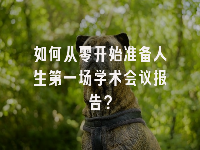 如何从零开始准备人生第一场学术会议报告？