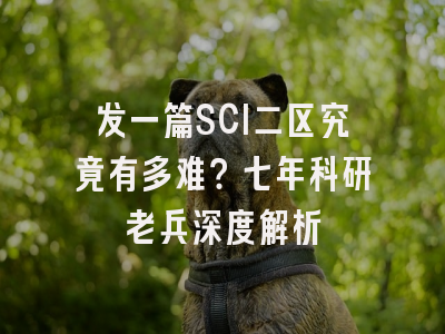 发一篇SCI二区究竟有多难？七年科研老兵深度解析