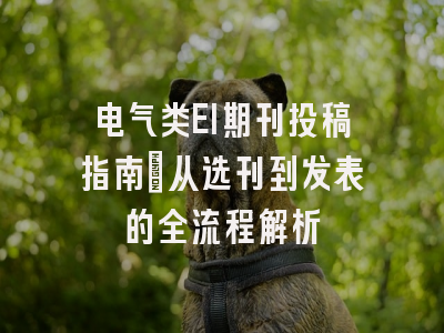 电气类EI期刊投稿指南：从选刊到发表的全流程解析
