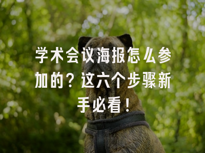 学术会议海报怎么参加的？这六个步骤新手必看！