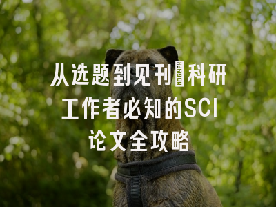 从选题到见刊：科研工作者必知的SCI论文全攻略