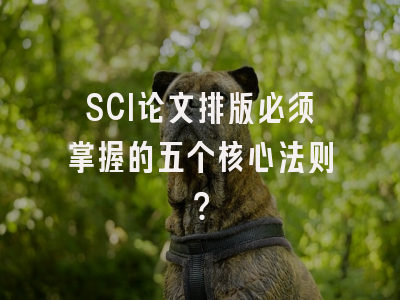 SCI论文排版必须掌握的五个核心法则？