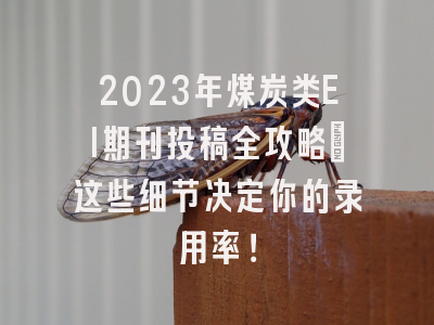 2023年煤炭类EI期刊投稿全攻略：这些细节决定你的录用率！