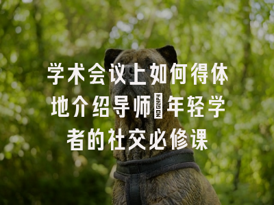 学术会议上如何得体地介绍导师：年轻学者的社交必修课