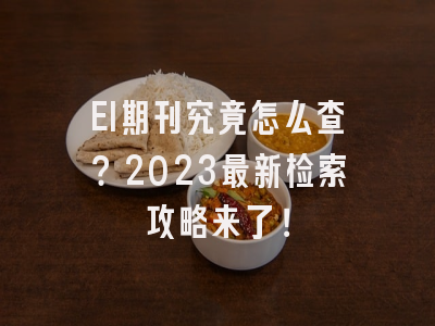 EI期刊究竟怎么查？2023最新检索攻略来了！