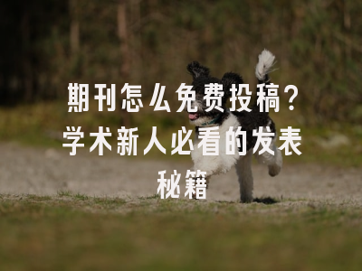 期刊怎么免费投稿？学术新人必看的发表秘籍
