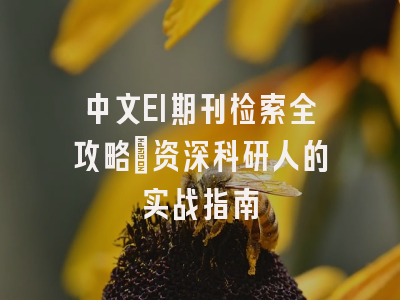 中文EI期刊检索全攻略：资深科研人的实战指南