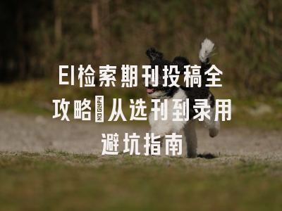 EI检索期刊投稿全攻略：从选刊到录用避坑指南