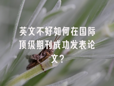 英文不好如何在国际顶级期刊成功发表论文？