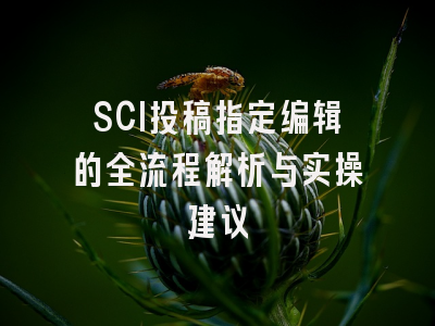 SCI投稿指定编辑的全流程解析与实操建议
